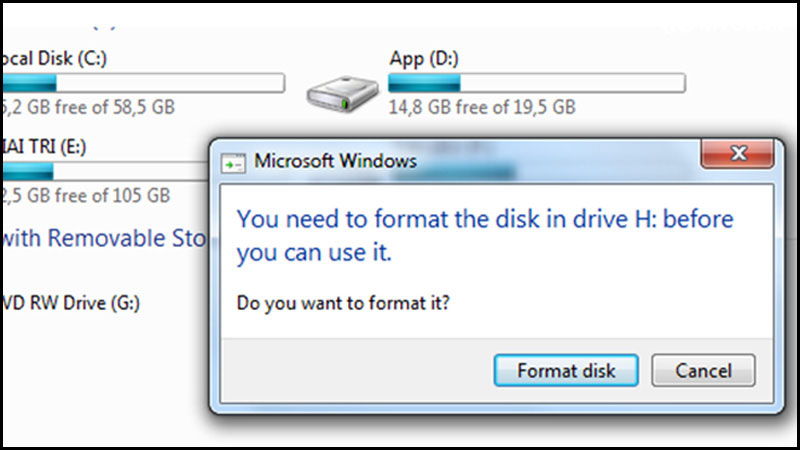 Nguyên nhân và cách khắc phục lỗi ổ cứng đòi format